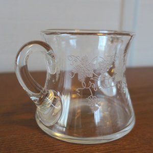 Vintage Two Handled Sugar Dish Etched